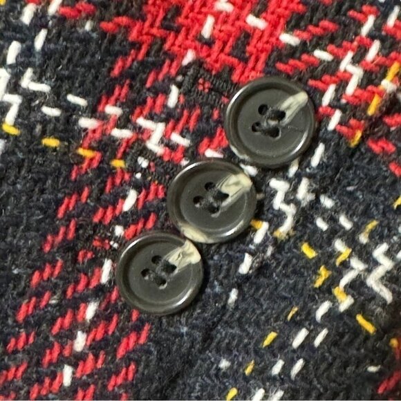 Talbots Aberdeen Blazer Jacket Wool Blend Red/Black Plaid Tailored Womens Sz 16 - Picture 7 of 12